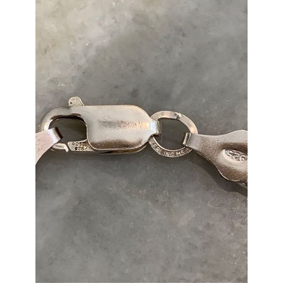 .925 Cable Link Sterling Silver Bracelet #charm bracelet - Picture 6 of 6